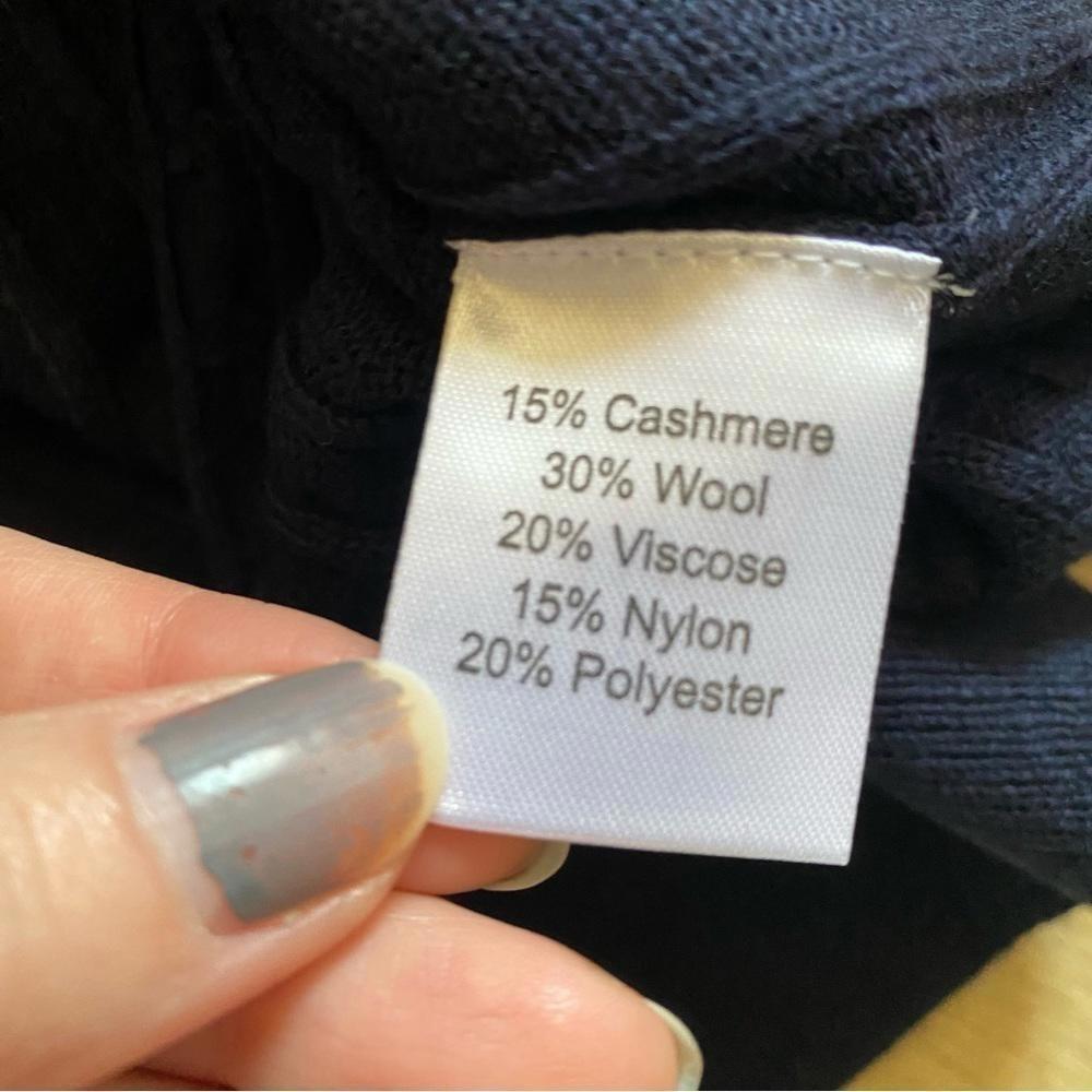 Cashmere Wool Cable Knit Sweater XL Navy Quiet Luxury Old Money Preppy - Picture 7 of 10